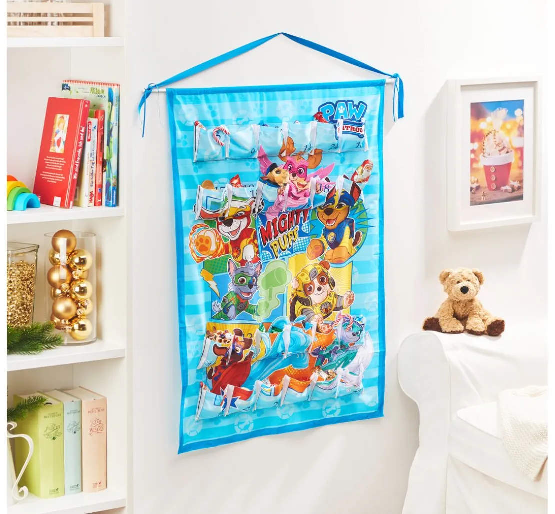 Adventskalender Stoffpanel "Paw Patrol Mighty Pups", ca. 150 x 80 cm