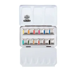 AKADEMIE Aquarellkasten mit halben Näpfchen