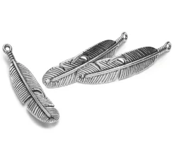 Anhänger mit Doppelöse "Federn", 3 Stück