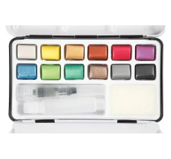 Aquarellfarbkasten Metallic