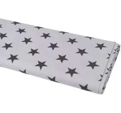 Baumwoll-Stoff "Bergen", Sterne Grau