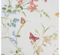 Baumwoll-Stoff "Blumenwiese mit Schmetterlingen"