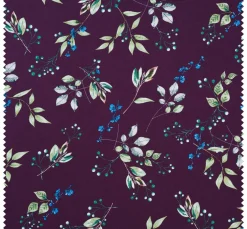 Baumwoll-Stoff "Brilliant" Zweige-Aubergine