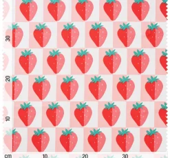 Baumwoll-Stoff "Erdbeeren"