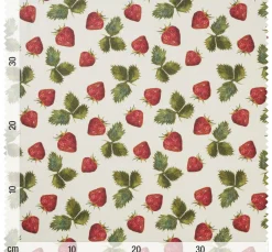 Baumwoll-Stoff "Erdbeeren", Acryl beschichtet