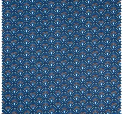 Baumwoll-Stoff "Fächer Indigo" Acryl beschichtet