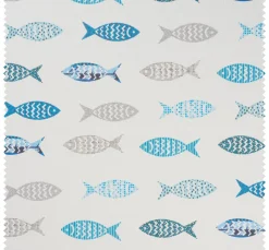 Baumwoll-Stoff "Fische", Acryl beschichtet