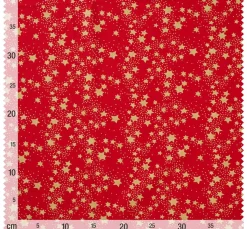 Baumwoll-Stoff "Sterne", Rot