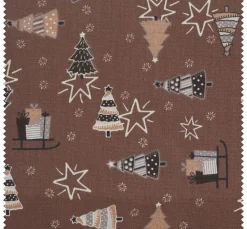 Baumwoll-Stoff "Tannen, Sterne und Geschenke"