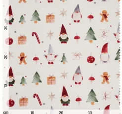 Baumwoll-Stoff "Wichtel-Weihnachtswelt"