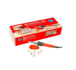 Brandmal-Kolben in Holzbox