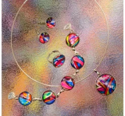 Cabochon-Ohrringe mit Verschlußhaken