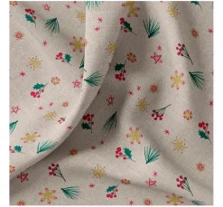 Canvas-Stoff "Weihnacht mit Glitzerschneeflocken"