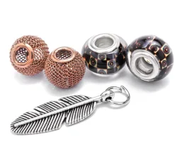 Charms "Feather", 5tlg.