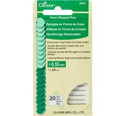 Clover Herzförmige Stecknadeln, für Bügel- und Maschinen-Näharbeiten, 20 Stück