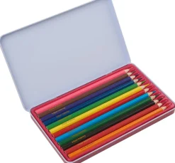 Colorful World Designdose mit 12 Premium-Buntstiften