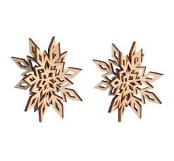 3D Holz-Anhänger "Schneeflocken" zum Stecken