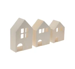 3D Holzhäuschen, 3er-Set
