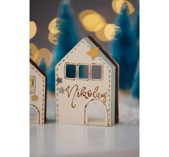 3D Holzhäuschen, 3er-Set