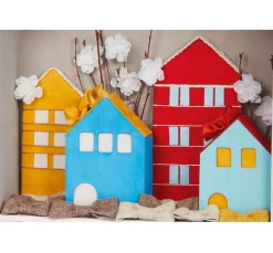 3D Holzhäuschen, 3er-Set