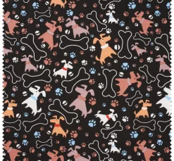 Dekostoff Leinenoptik "Dogs"