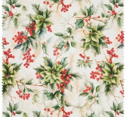 Dekostoff Leinenoptik "Ilexbeeren"