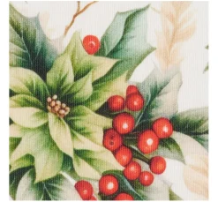 Dekostoff Leinenoptik "Ilexbeeren"