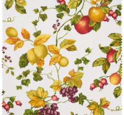 Dekostoff Leinenoptik "Obst und Blätter"