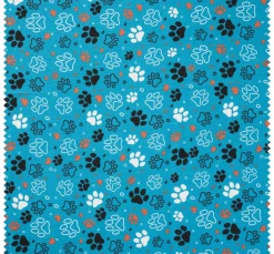 Dekostoff Leinenoptik "Pfoten"