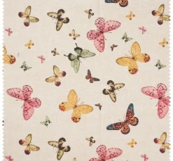 Dekostoff Leinenoptik "Schmetterlinge"