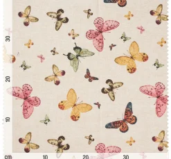 Dekostoff Leinenoptik "Schmetterlinge"
