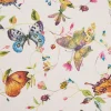 Dekostoff Leinenoptik "Schmetterlinge und Blumen"