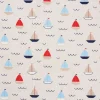 Dekostoff Leinenoptik "Segelboote"