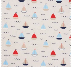Dekostoff Leinenoptik "Segelboote"