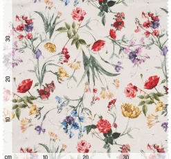 Dekostoff Leinenoptik "Sommerblumen"