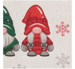 Dekostoff Leinenoptik "Wichtel und Tannen"