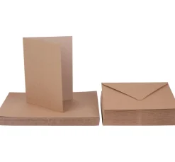Doppelkarten mit Umschlägen "Kraftpapier", 18 x 13 cm, 50 Stück
