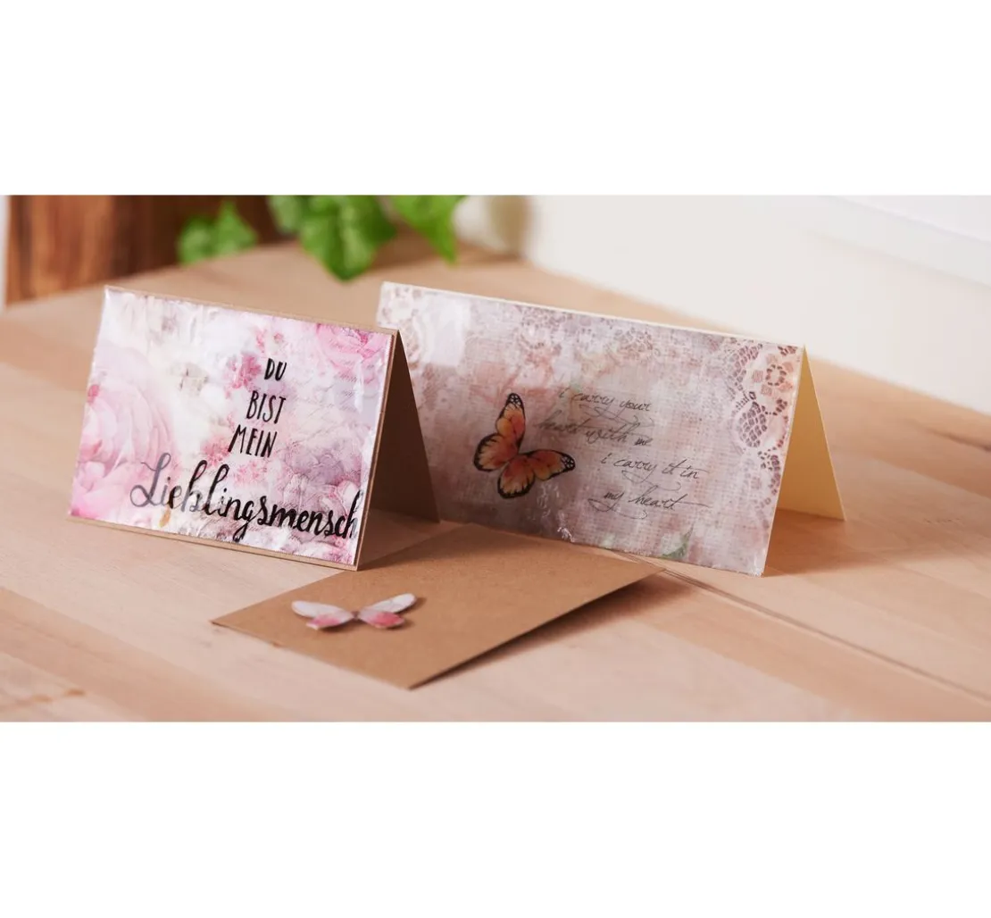 Doppelkarten mit Umschlägen "Kraftpapier", DIN A6, 50 Stück