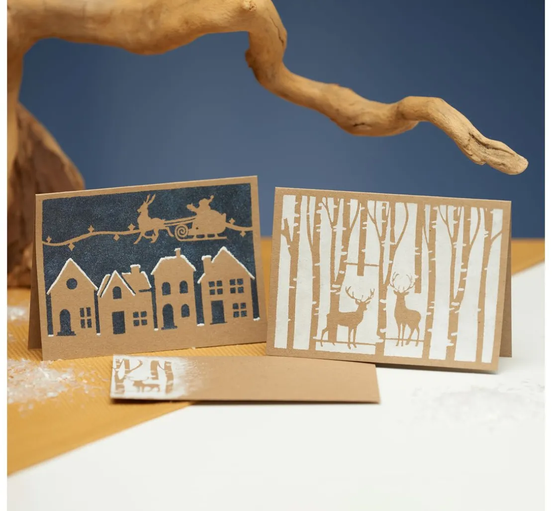 Doppelkarten mit Umschlägen "Kraftpapier", DIN A6, 50 Stück