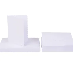 Doppelkarten mit Umschlägen "Wellenrand", DIN A6, 50 Stück