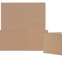 Doppelkarten mit Umschlägen "Kraftpapier", 12,5 x 12,5 cm, 50 Stück