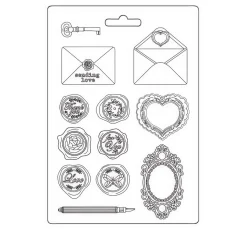 3D-Texturform "Shabby Rose - Letters & Seals"