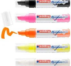 edding 5000 Acrylic "Acrylmarker - Neon", Breit, 5er-Set