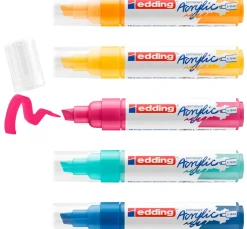 edding 5000 Acrylic "Acrylmarker - Abstrakt", Breit, 5er-Set