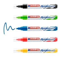 edding 5100 Acrylic "Acrylmarker - Basic", Mittel, 5er-Set