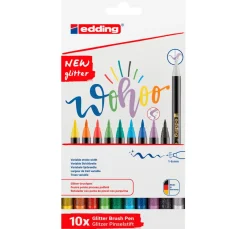 edding 1340 Pinselstift "Glitzer", 10er-Set