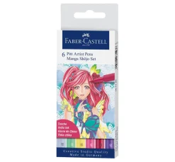 Faber-Castell Pitt Artist Pen Manga Shôjo Set, 6 Stifte