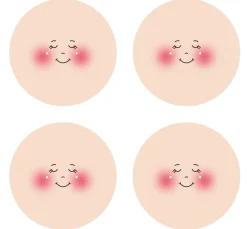 Gesichter auf Trikotstoff "Lisa", Ø 4 cm