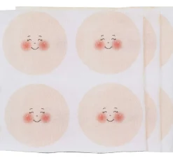 Gesichter auf Trikotstoff "Lisa", Ø 4 cm