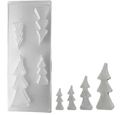 Gießform "4 Tannenbäume", ca. 8-16 cm